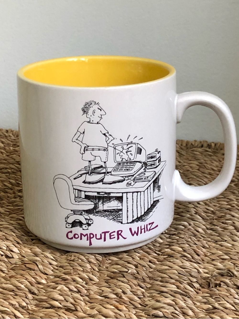 Vintage John Lamb Ceramic 'Computer Whiz' Coffee Mug by Funny Joke Tea cup